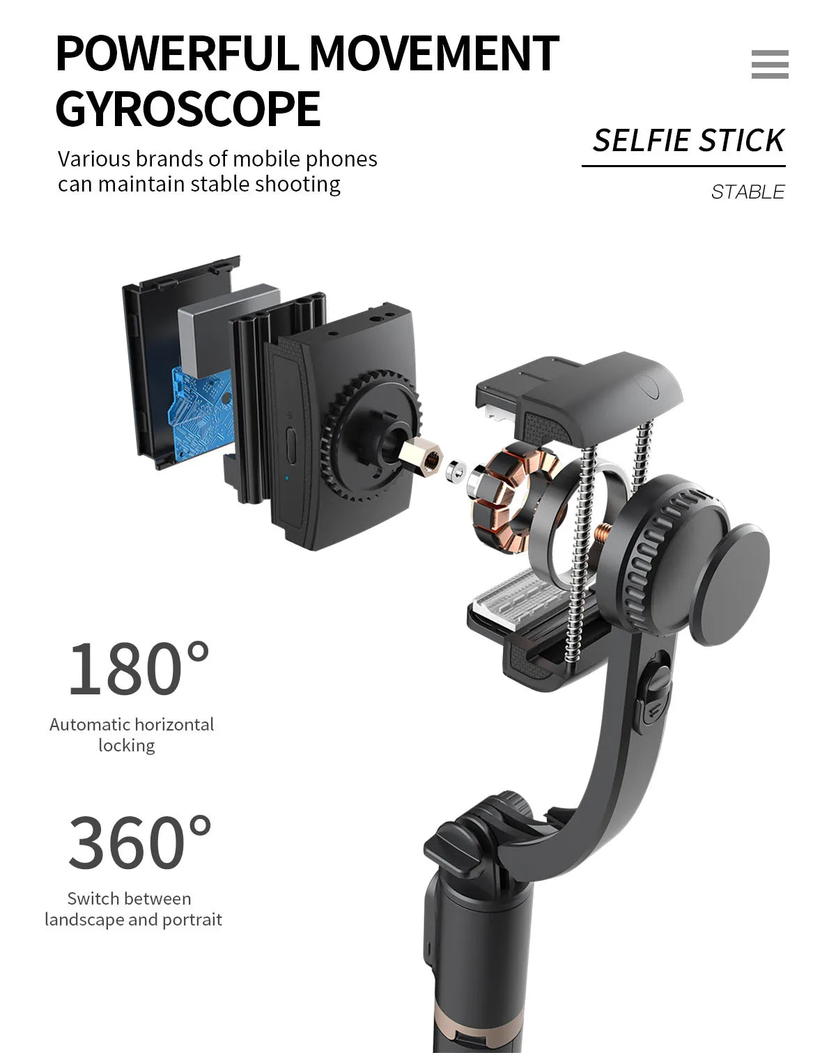 Graba como un profesional con este estabilizador para smartphone. Olvídate de videos temblorosos y selfies incómodas.
