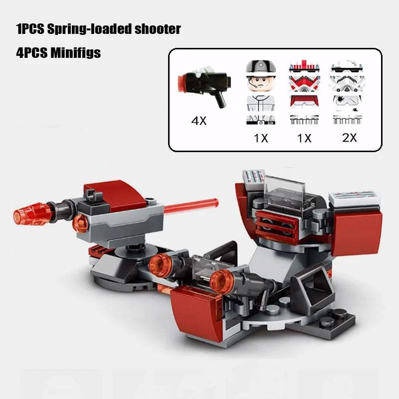 Set de bloques de construcción diseñado para los verdaderos fanáticos de Star Wars, ofreciéndote una experiencia de juego dinámica con mini figuras de acción y vehículos icónicos