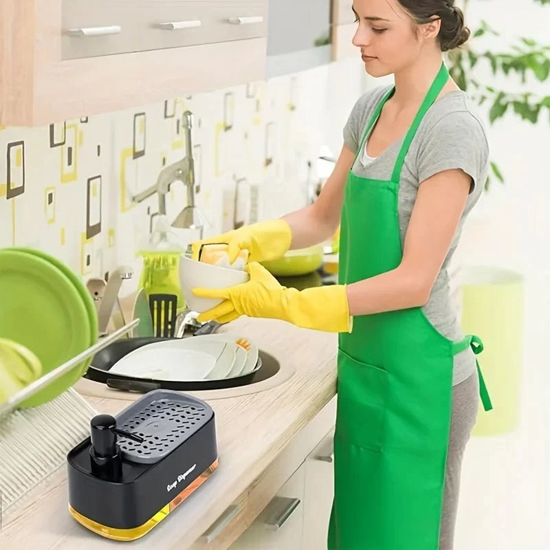 ¡Dile adiós al desorden y mejora tu experiencia de lavado con nuestro Dispensador de Jabón Líquido para Cocina 2 en 1