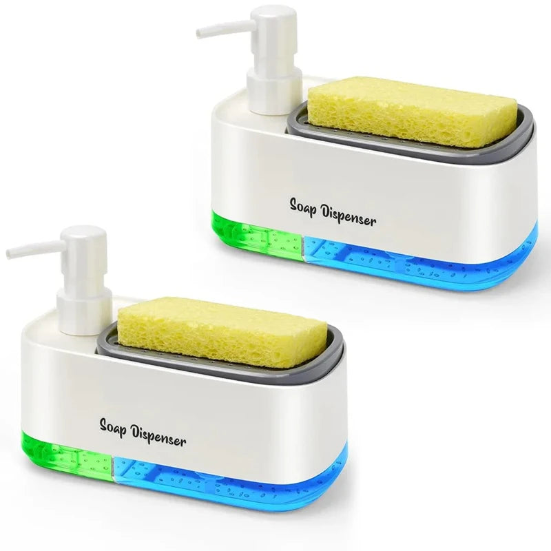 ¡Dile adiós al desorden y mejora tu experiencia de lavado con nuestro Dispensador de Jabón Líquido para Cocina 2 en 1