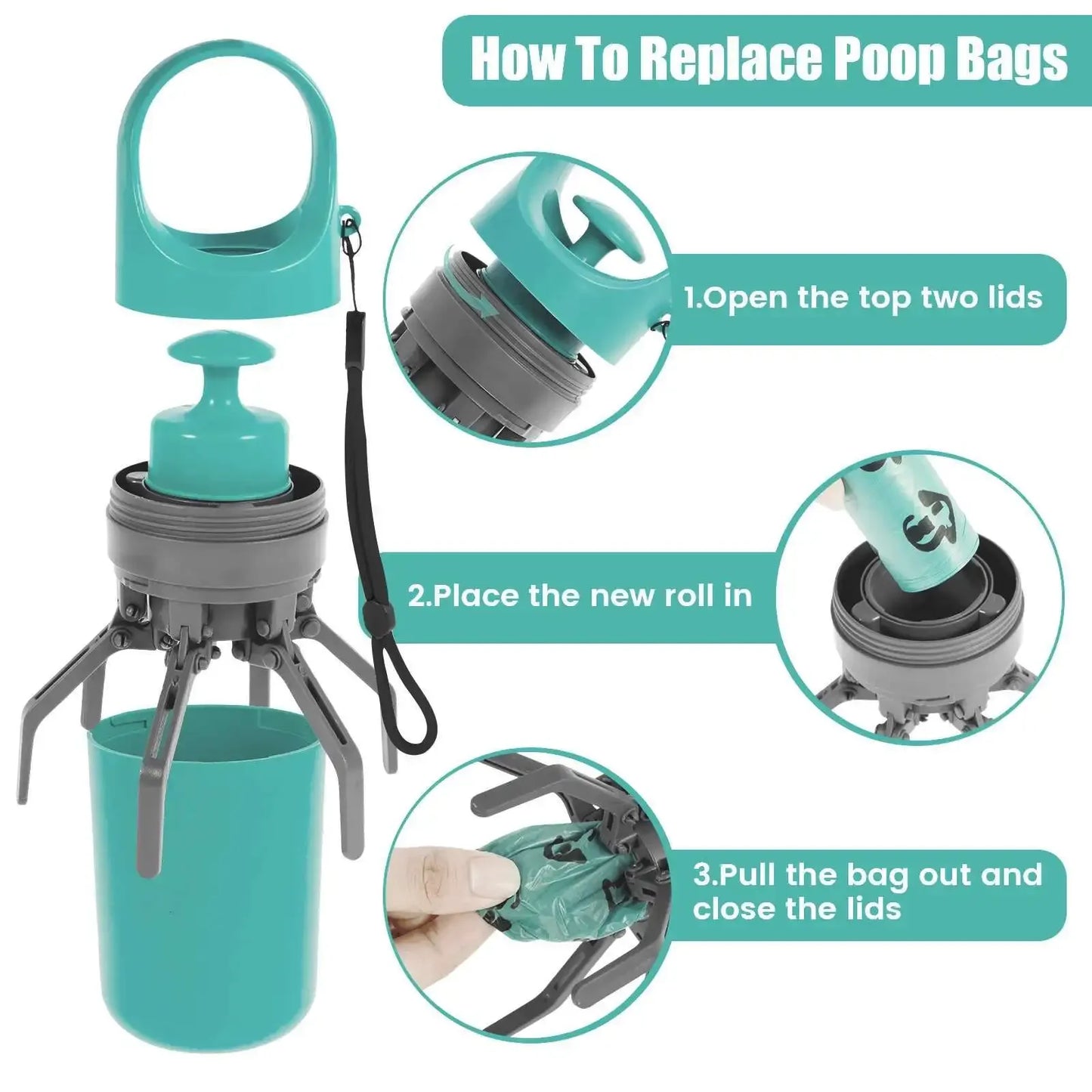 ¿Estás cansado de cargar con bolsas sucias mientras paseas a tu mascota? ¡Este Recogedor de Basura Portátil para Mascotas es la solución perfecta! Con un diseño compacto y funcional