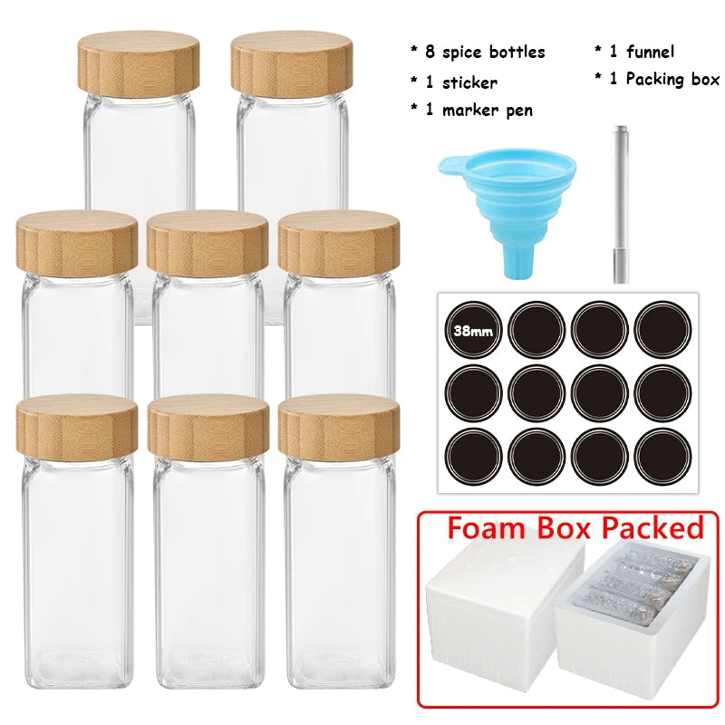 Dale a tu cocina un toque moderno y organizado con nuestros Frascos de Vidrio con Tapa de Bambú para Especias. Este set de 5 o 12 frascos es perfecto para almacenar tus condimentos, sal, pimienta, semillas, hierbas y más.