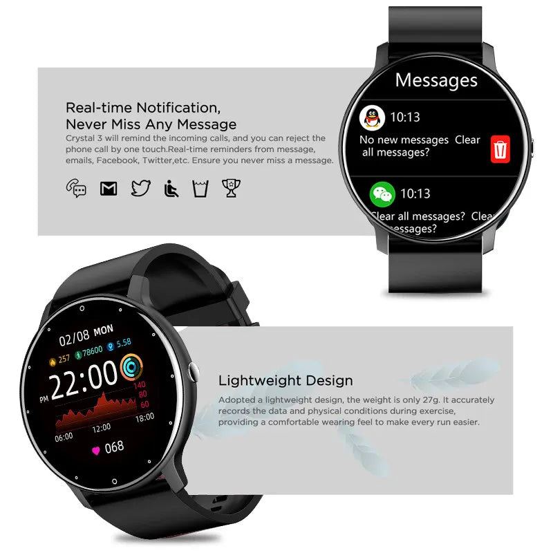¡Lleva tu vida al siguiente nivel con el nuevo reloj inteligente para adaptarse a tu estilo de vida activo y moderno! Ya sea que estés buscando un rastreador de actividad para tus entrenamientos, para recibir notificaciones de llamadas y mensajes