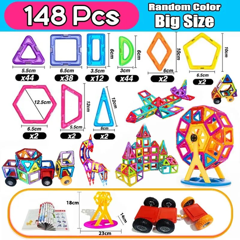 ¡Haz que tu hijo o hija descubra un mundo de posibilidades infinitas con nuestros Juguetes Magnéticos para Niños! Este set de bloques de construcción magnéticos de tamaño grande es el regalo perfecto para estimular la creatividad