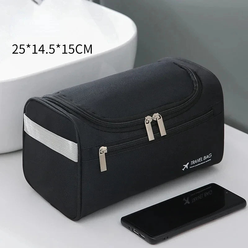 Bolsa de aseo de cuero para hombres y mujeres, Kit Dopp, bolsa de aseo colgante, bolsa de aseo de viaje, bolsa de cosméticos grande para viajes