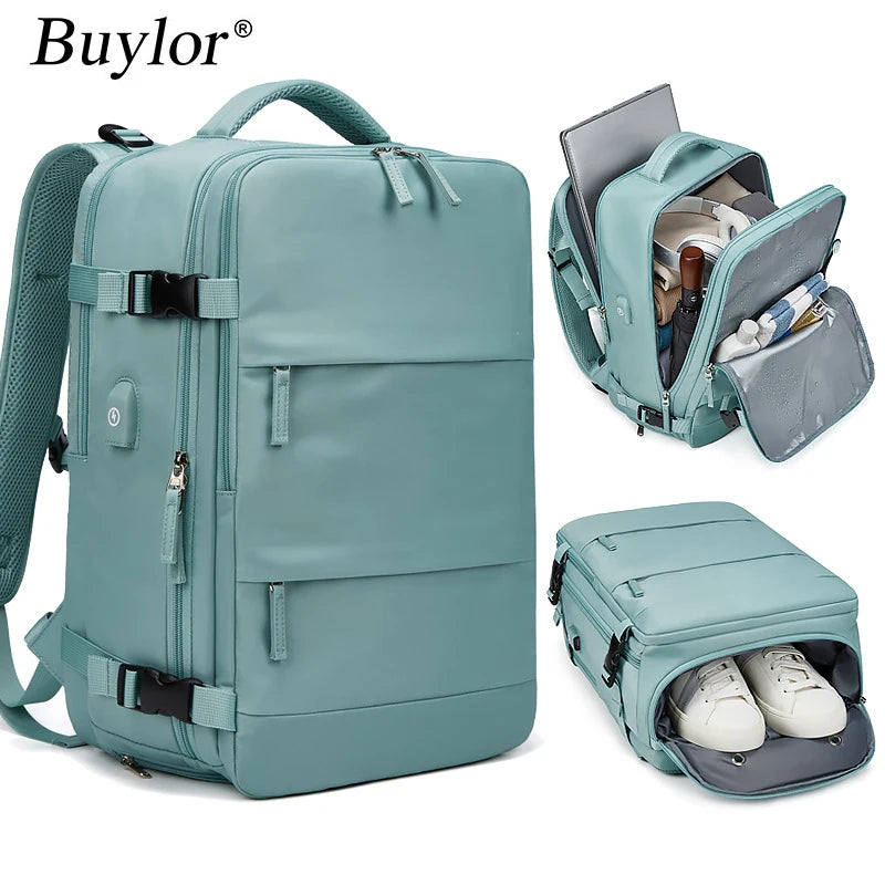 ¿Buscas una mochila que combine estilo, funcionalidad y comodidad? La Mochila de Viaje Buylor para Mujer es la opción perfecta para ti. Con un diseño moderno y práctico, esta mochila es ideal tanto para tus aventuras diarias como para viajes cortos