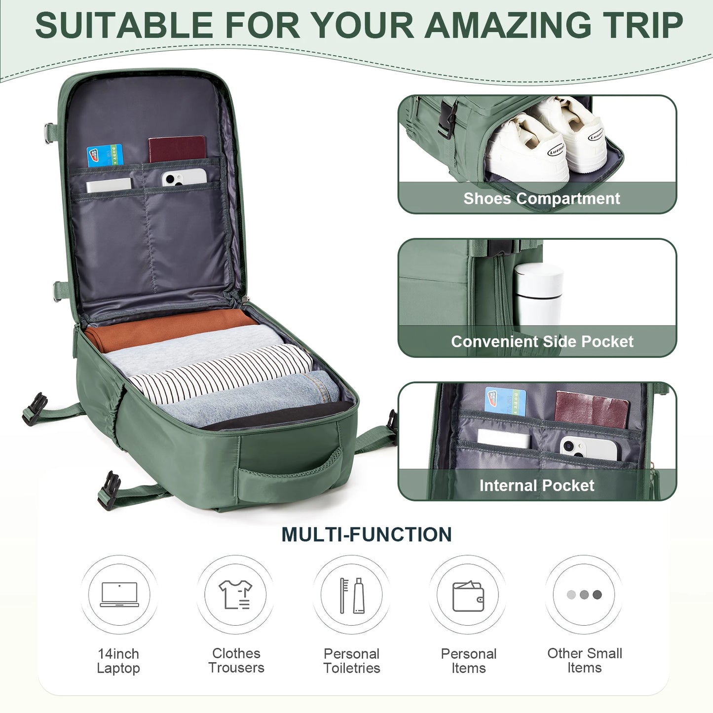 ¿Buscabas una mochila ideal para equipaje de mano? 40x20x25 son las medidas de esta mochila!