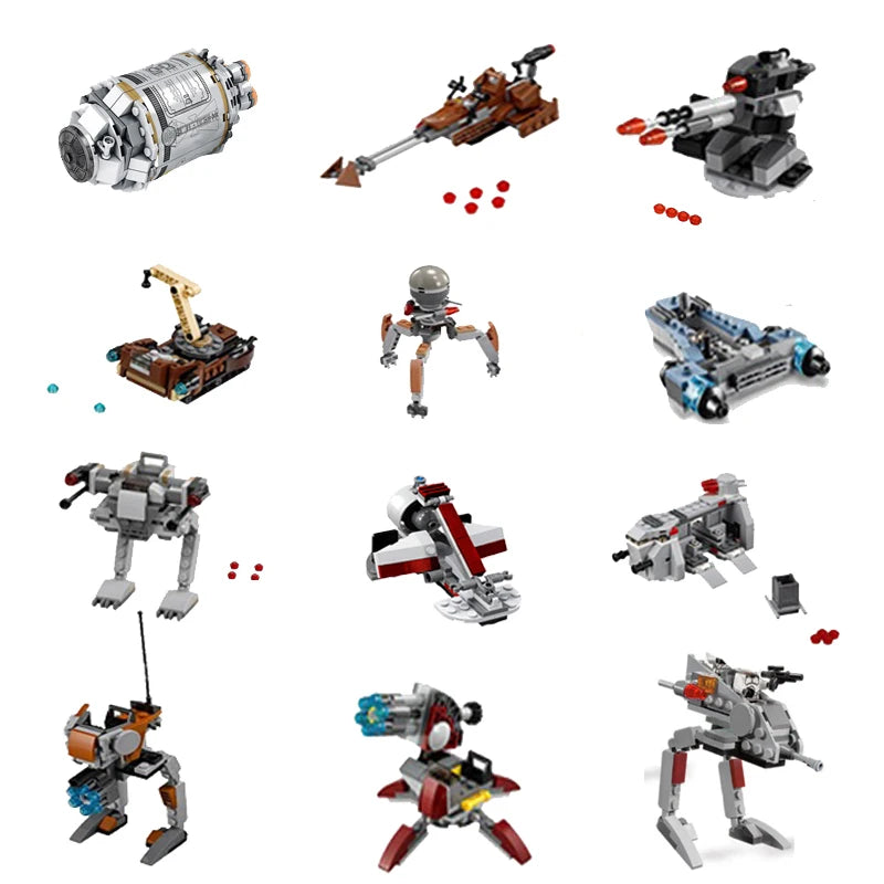 Set de bloques de construcción diseñado para los verdaderos fanáticos de Star Wars, ofreciéndote una experiencia de juego dinámica con mini figuras de acción y vehículos icónicos
