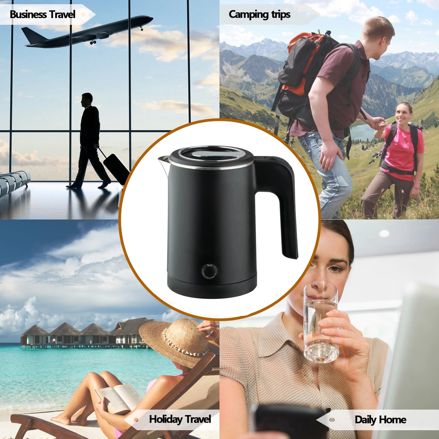 Disfruta de tu café, té o agua caliente en cualquier momento y lugar con este hervidor eléctrico portátil!