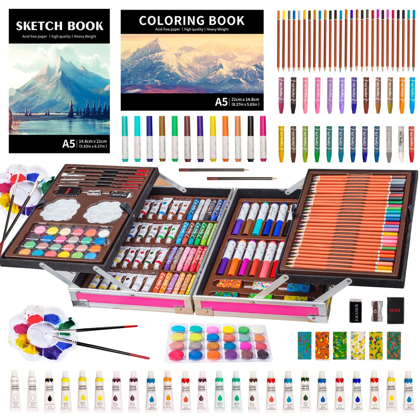 Inspira la creatividad y el desarrollo artístico de los más pequeños con este set completo de arte infantil de 200 piezas. Perfecto para niños que recién comienzan a explorar el arte o para pequeños artistas que desean perfeccionar sus habilidades
