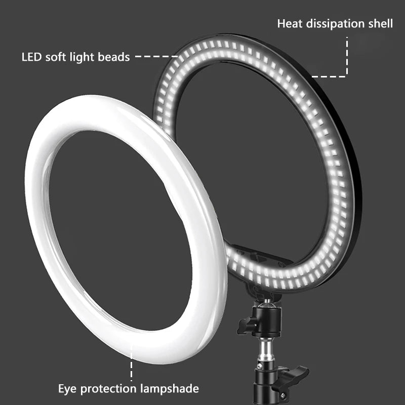 ¿Eres creador de contenido, influencer o fotógrafo? Este anillo de luz es lo que necesitas para llevar tus videos, transmisiones en vivo y fotos al siguiente nivel. Te ofrece una iluminación profesional que elimina sombras