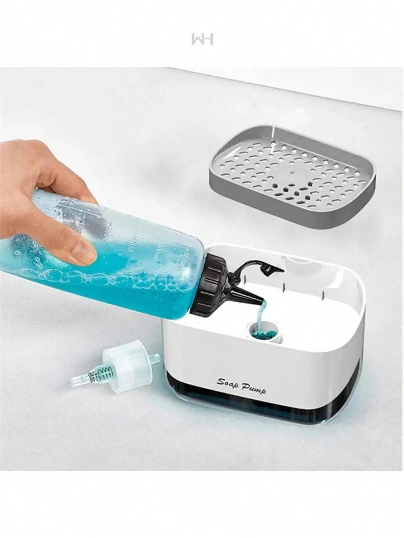 ¡Dile adiós al desorden y mejora tu experiencia de lavado con nuestro Dispensador de Jabón Líquido para Cocina y Baño