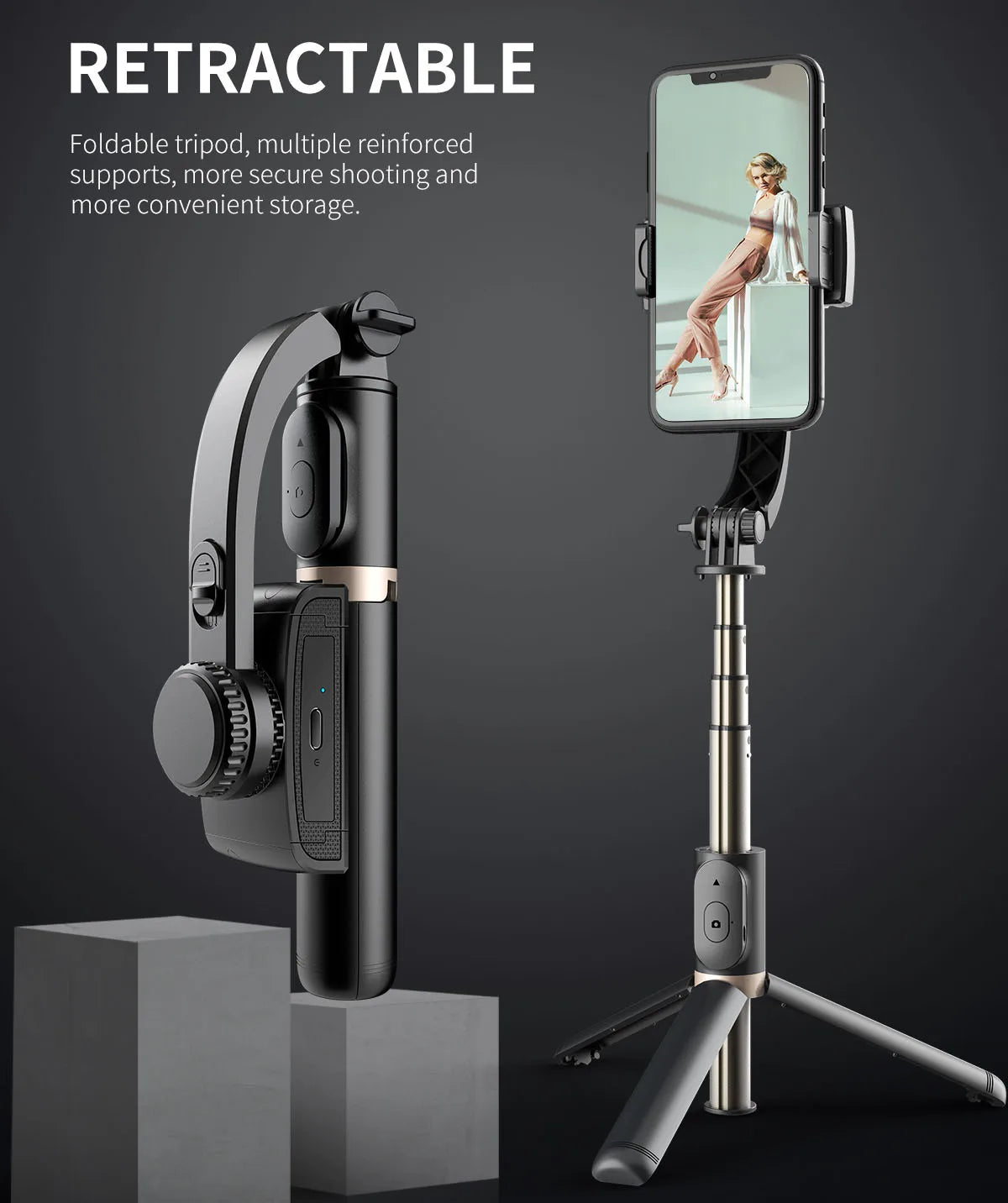 Graba como un profesional con este estabilizador para smartphone. Olvídate de videos temblorosos y selfies incómodas.