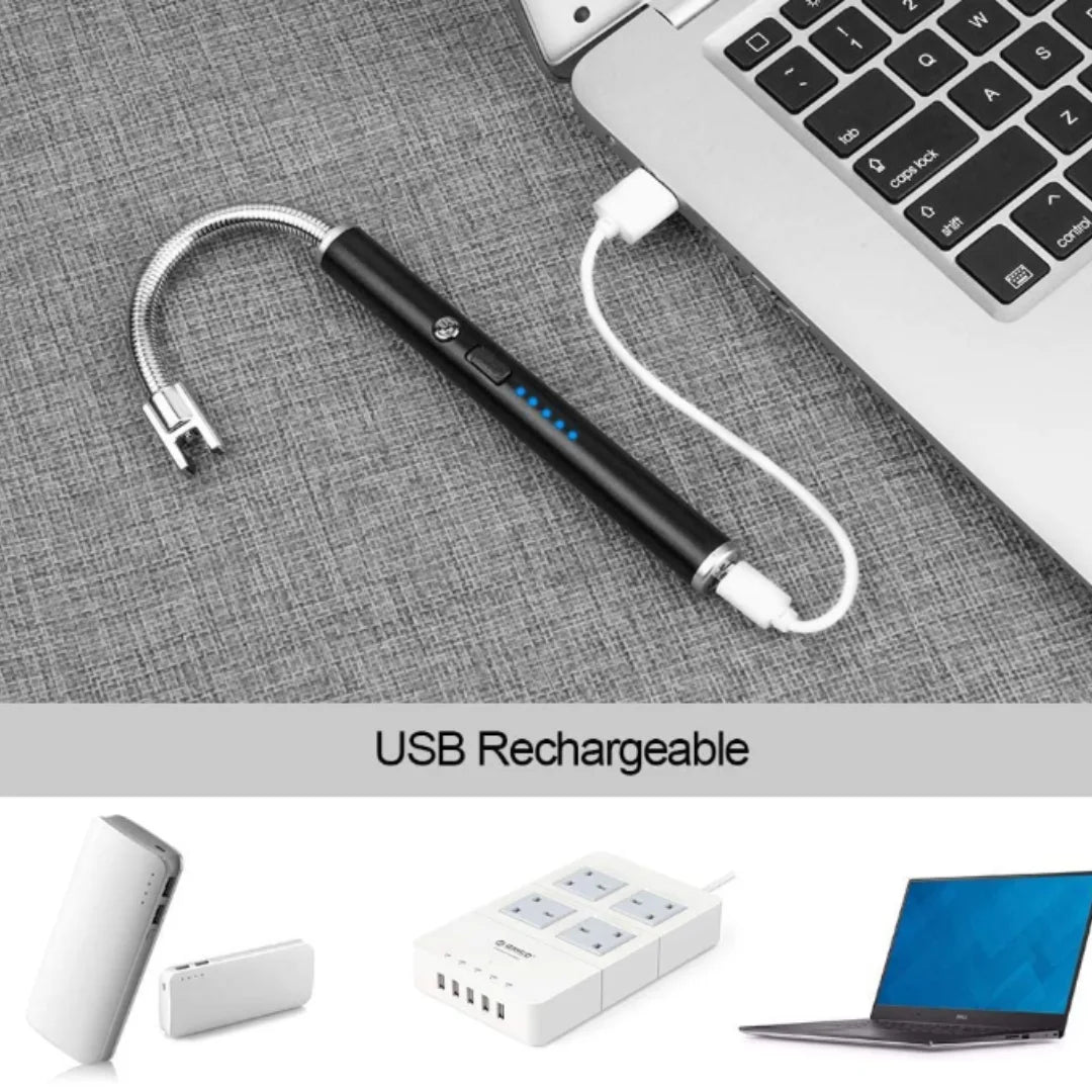 ¿Cansado de luchar con encendedores tradicionales que se apagan fácilmente o son difíciles de usar? Con el Encendedor de Velas Electrónico USB con LED, tendrás la herramienta perfecta para encender tus velas, parrilladas ,etc