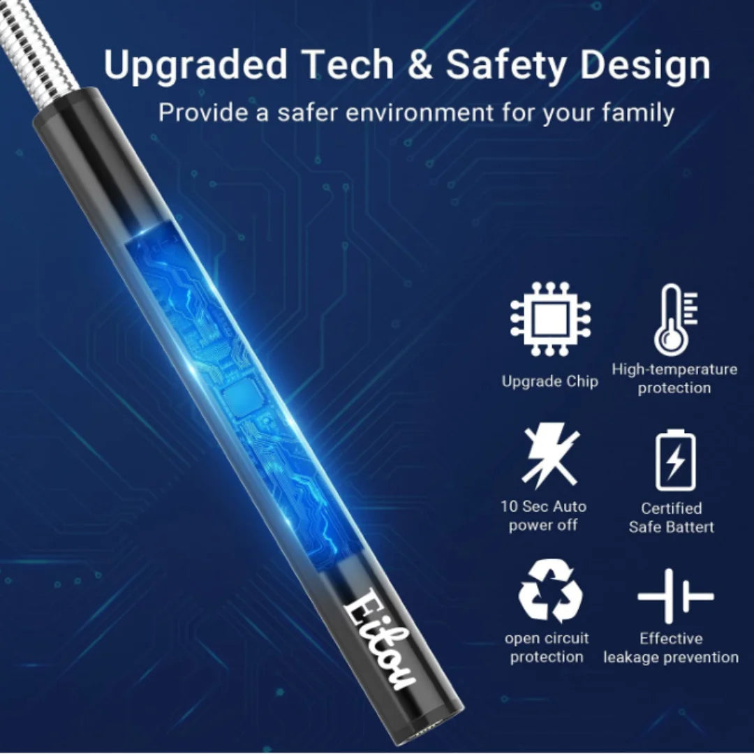 ¿Cansado de luchar con encendedores tradicionales que se apagan fácilmente o son difíciles de usar? Con el Encendedor de Velas Electrónico USB con LED, tendrás la herramienta perfecta para encender tus velas, parrilladas ,etc