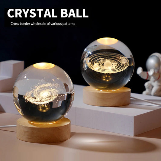 La Vía Láctea e la Palma de tu Mano. Lámpara LED de Cristal 3D