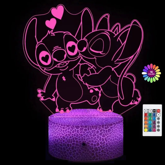 Luz Nocturna 3D de Stitch: El regalo Perfecto que Ilumina con Estilo.