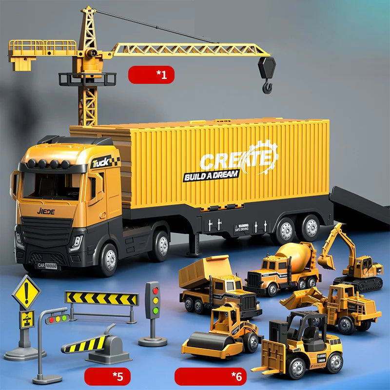 Construye horas de entretenimiento con este juego de camiones de construcción para niños con luz y sonidos!
