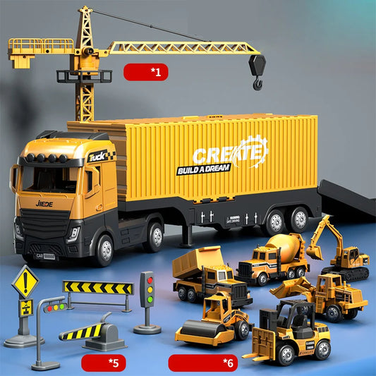 Construye horas de entretenimiento con este juego de camiones de construcción para niños con luz y sonidos!