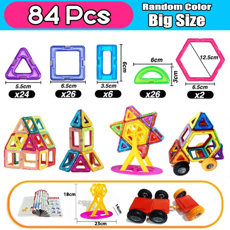 ¡Haz que tu hijo o hija descubra un mundo de posibilidades infinitas con nuestros Juguetes Magnéticos para Niños! Este set de bloques de construcción magnéticos de tamaño grande es el regalo perfecto para estimular la creatividad