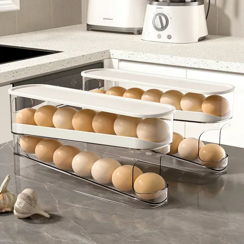 Organizador de Huevos con Deslizamiento Automático!