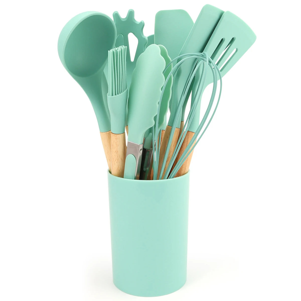 Todo lo que necesitas para hacer que tus momentos en la cocina sean más fáciles, seguros y eficientes, Kit de Cocina de 12 Piezas - Utensilios de Silicona sin BPA