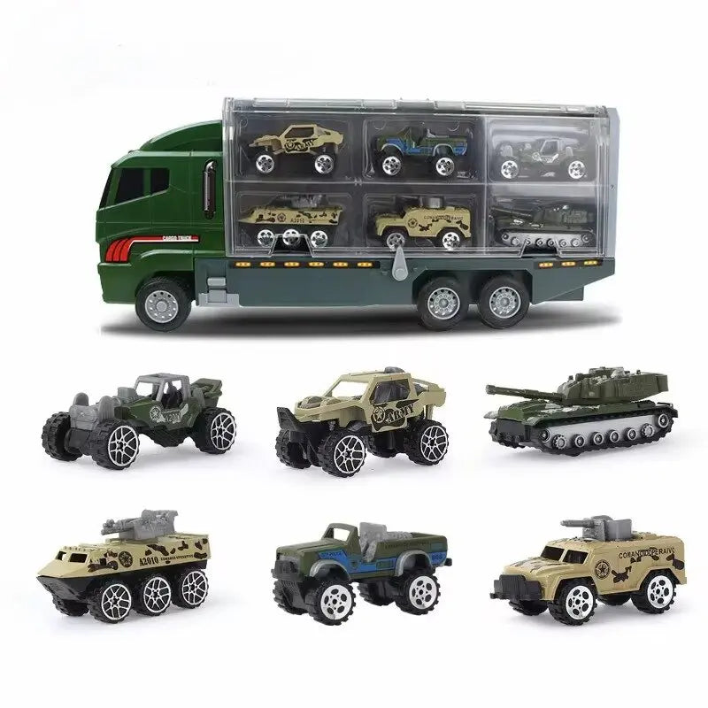 Diversión sin límites para tu niño con este set de camiones y vehículos de construcción y rescate.