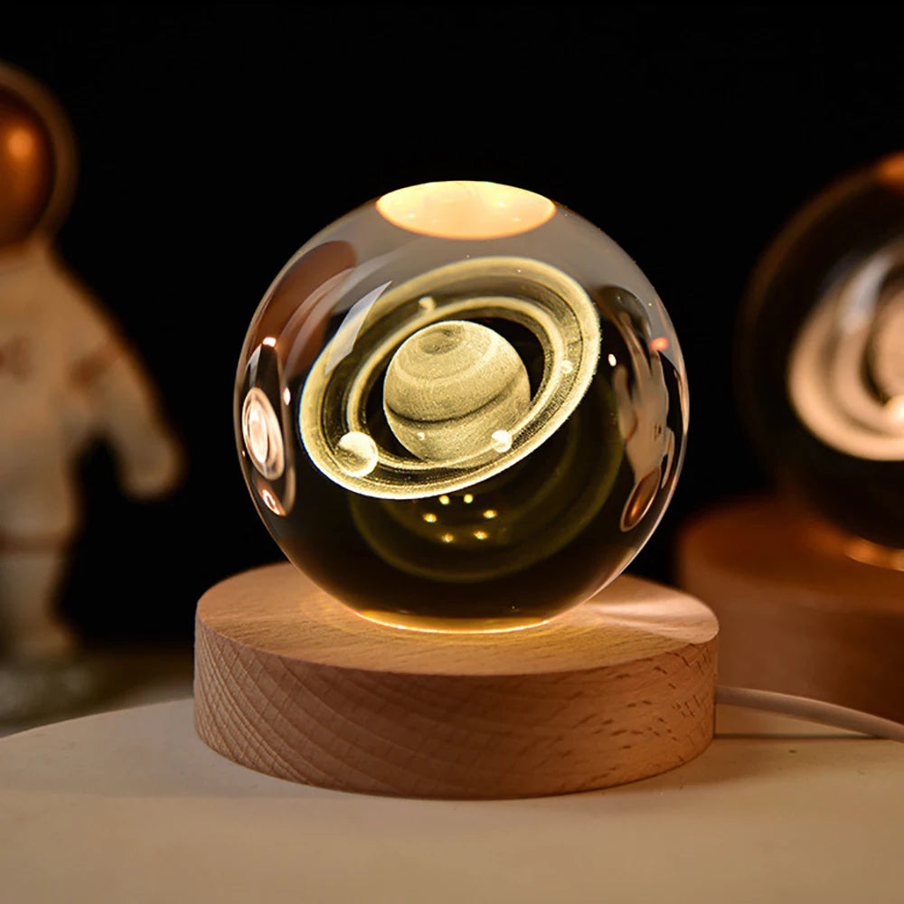 La Vía Láctea e la Palma de tu Mano. Lámpara LED de Cristal 3D