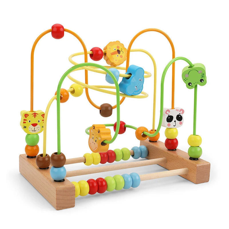 Este laberinto de cuentas de madera Montessori es mucho más que un simple juguete: ¡es una herramienta educativa esencial para el aprendizaje temprano de tu hijo!