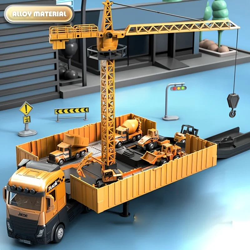 Construye horas de entretenimiento con este juego de camiones de construcción para niños con luz y sonidos!