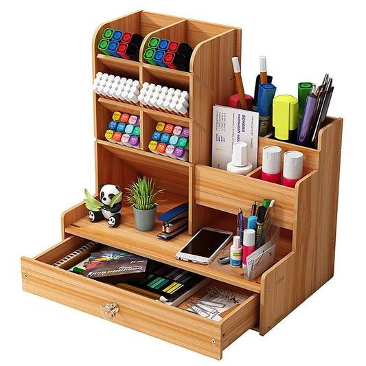 ¡Descubre el Organizador de Escritorio de Madera para Bricolaje! Un soporte elegante y funcional que transformará tu espacio de trabajo en un lugar ordenado y organizado. Ideal para el hogar, la oficina o la escuela