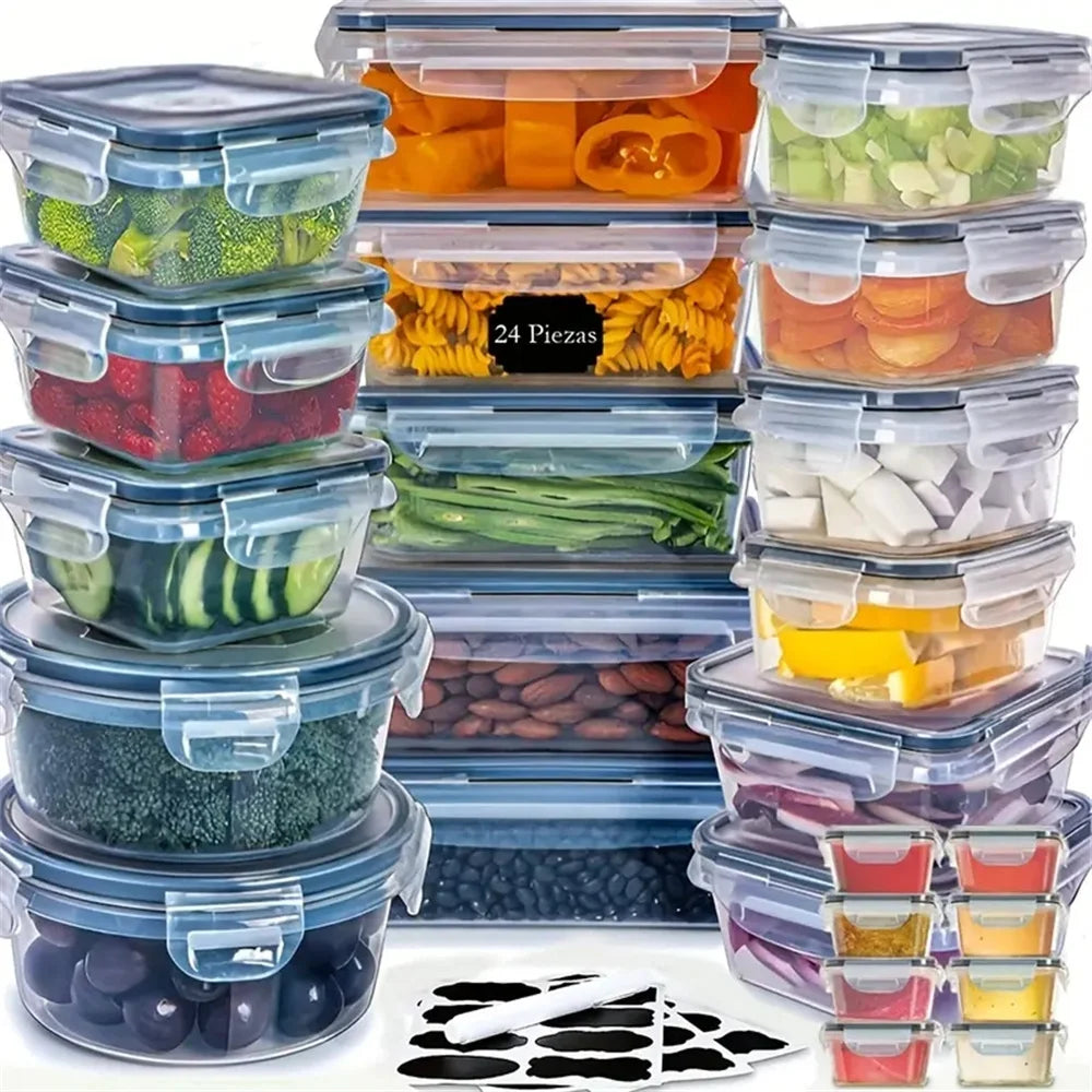 Organiza tu cocina de manera eficiente y segura con este set de 12 contenedores de alta calidad de la marca FDFD. Diseñados para conservar la frescura de tus alimentos  sin BPA