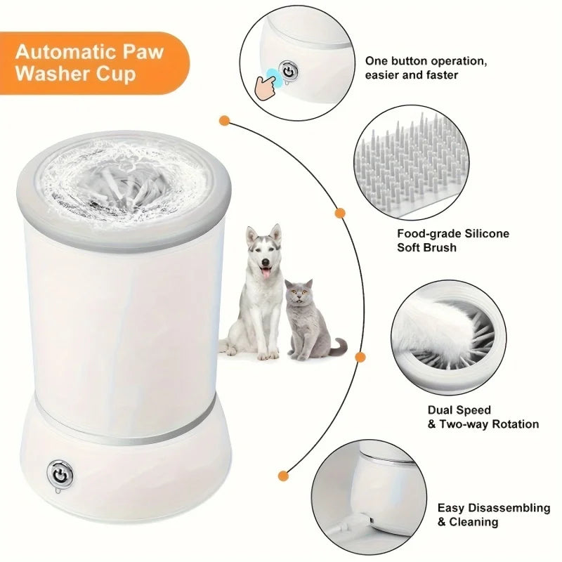 Limpieza Rápida y sin Esfuerzo para tu Mascota. Lavadora eléctrica de patas de  perros y gatos.