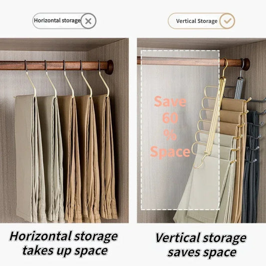 ¡Descubre la manera más inteligente de organizar tu armario! Las perchas multifuncionales 6 en 1 no solo ahorran espacio, sino que también mantienen tu ropa organizada, sin arrugas y siempre accesible.