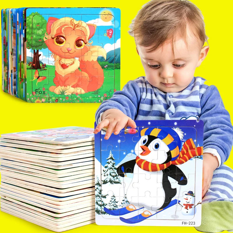 ¡Diviértete y aprende con este adorable rompecabezas de madera especial para los más pequeños!