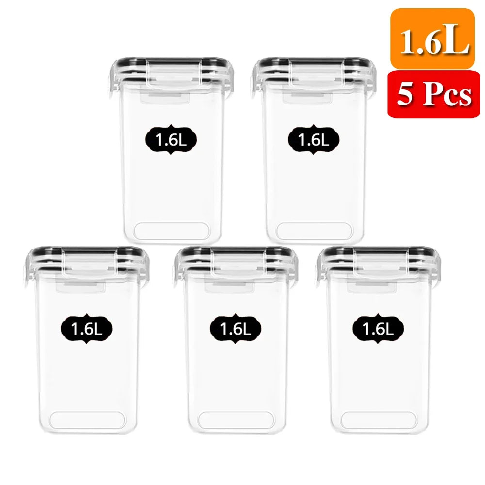 ¿Cansado de ver tu despensa desordenada y de no encontrar fácilmente los cereales o ingredientes que necesitas? Los Contenedores de Almacenamiento de Alimentos para Cocina de 1.6L son la solución perfecta para mantener tu despensa organizada sin BPA