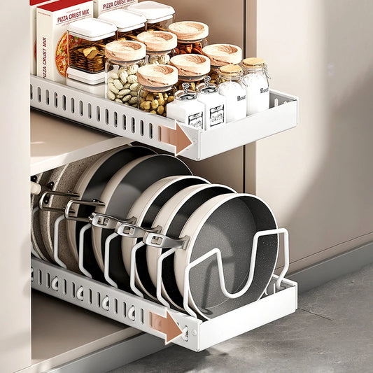 ¡Organiza tu cocina como un profesional! Este organizador de ollas y sartenes es la solución perfecta para mantener tus utensilios de cocina en orden y al alcance de la mano, maximizando el espacio en tu cocina de manera eficiente y elegante.