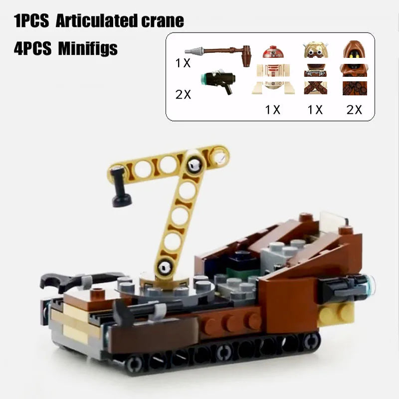 Set de bloques de construcción diseñado para los verdaderos fanáticos de Star Wars, ofreciéndote una experiencia de juego dinámica con mini figuras de acción y vehículos icónicos