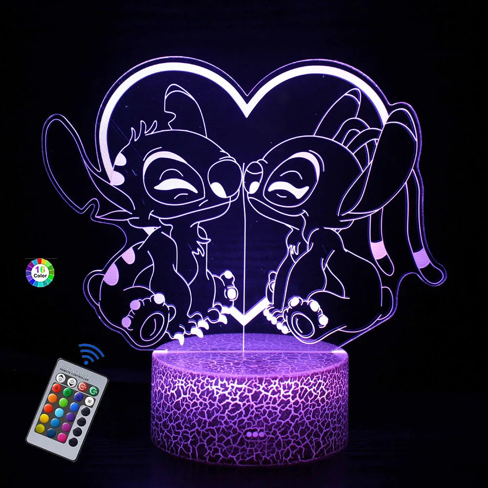 Luz Nocturna 3D de Stitch: El regalo Perfecto que Ilumina con Estilo.