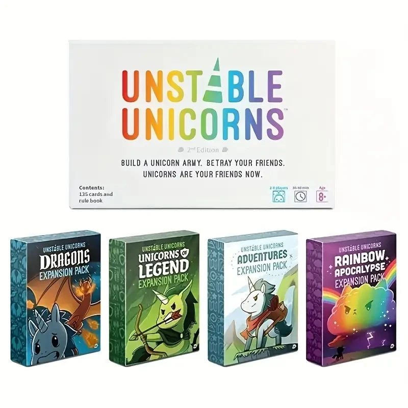 Construye un Ejército de Unicornios, Traiciona a tus Amigos y Alcanza la Victoria Con Unstable Unicorns.