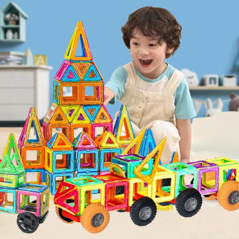 ¡Haz que tu hijo o hija descubra un mundo de posibilidades infinitas con nuestros Juguetes Magnéticos para Niños! Este set de bloques de construcción magnéticos de tamaño grande es el regalo perfecto para estimular la creatividad