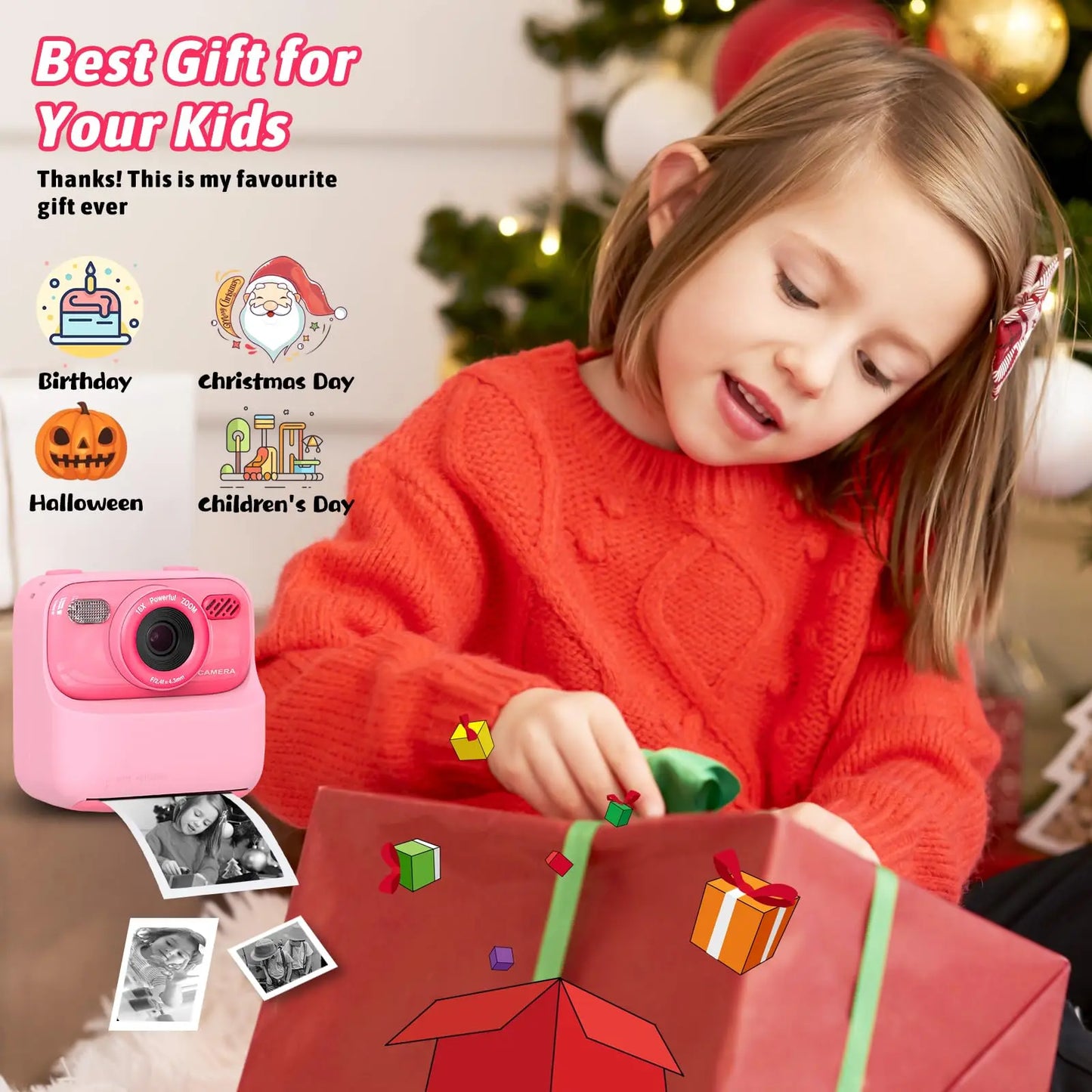 ¡Haz que tu pequeño se sienta como un fotógrafo profesional con esta increíble cámara para niños! Diseñada para explorar su creatividad, capturar recuerdos y divertirse, esta Cámara Digital para Niños con impresión instantánea