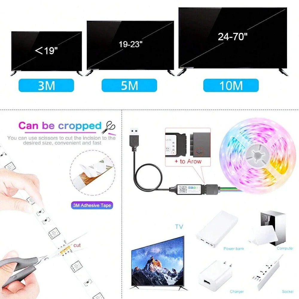 ¿Estás buscando una forma fácil y económica de transformar el ambiente de tu hogar, oficina o sala de juegos? Las Tiras de Luz LED RGB 5050 son la solución perfecta para agregar un toque de color y energía a cualquier habitación