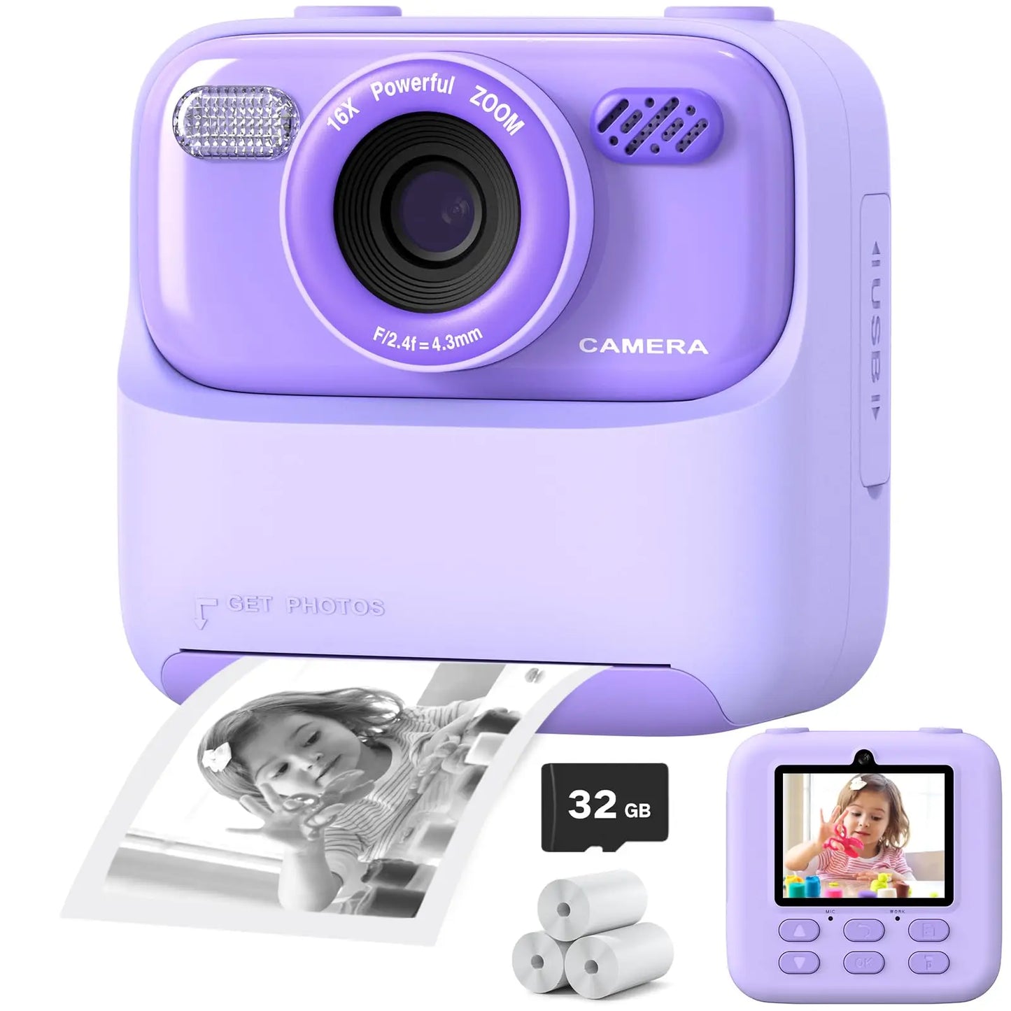 ¡Haz que tu pequeño se sienta como un fotógrafo profesional con esta increíble cámara para niños! Diseñada para explorar su creatividad, capturar recuerdos y divertirse, esta Cámara Digital para Niños con impresión instantánea
