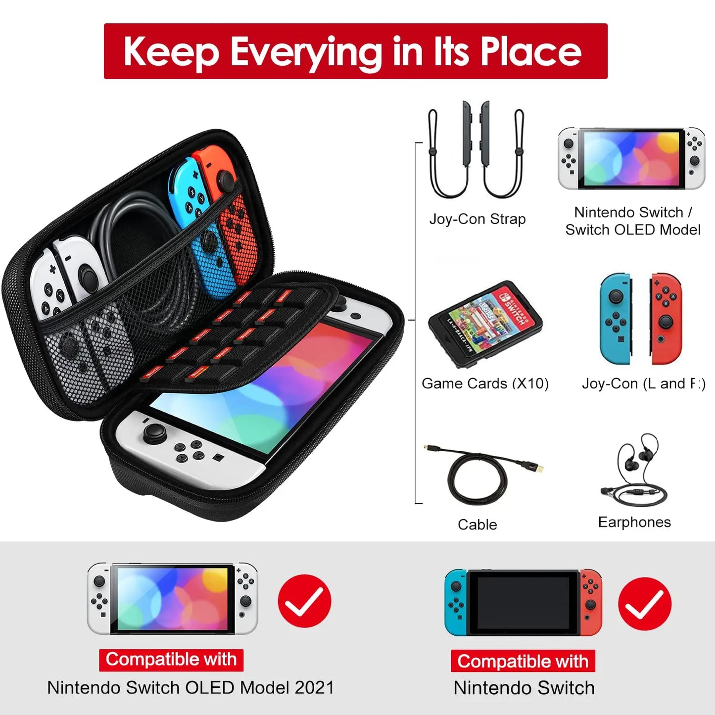 ¿Viajas con tu Nintendo Switch o Nintendo Switch OLED? ¡Hazlo con confianza y seguridad con nuestro Estuche de Transporte Duro y Portátil! Diseñado específicamente para ofrecer la mejor protección mientras mantienes todo organizado