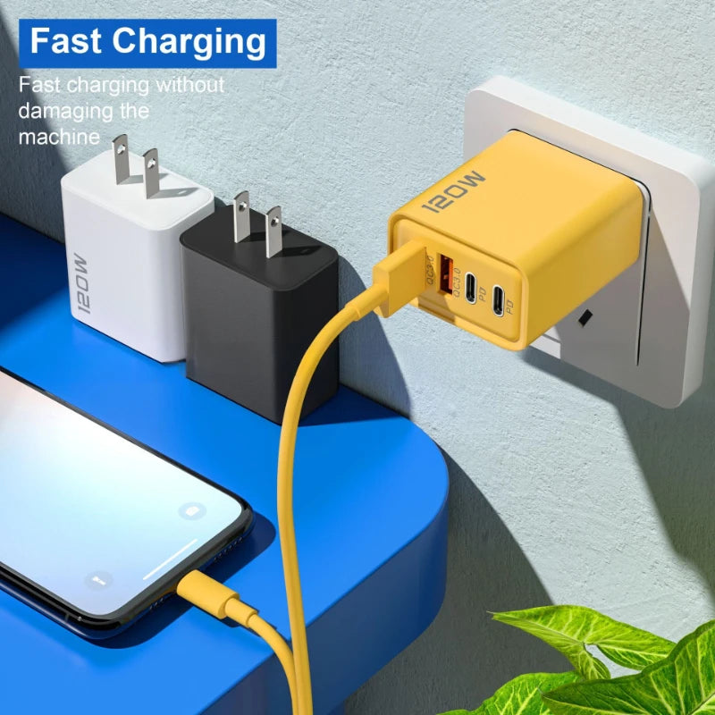 Carga hasta 4 Celulares al Mismo Tiempo con este Cargador Rápido de 120 W