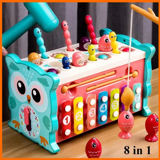 ¡Descubre el juguete perfecto para el desarrollo de tu bebé con el cubo Montessori 8 en 1!