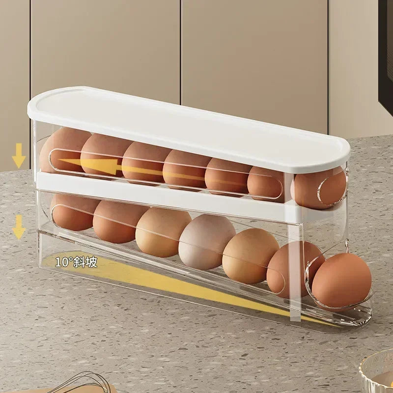 Organizador de Huevos con Deslizamiento Automático!