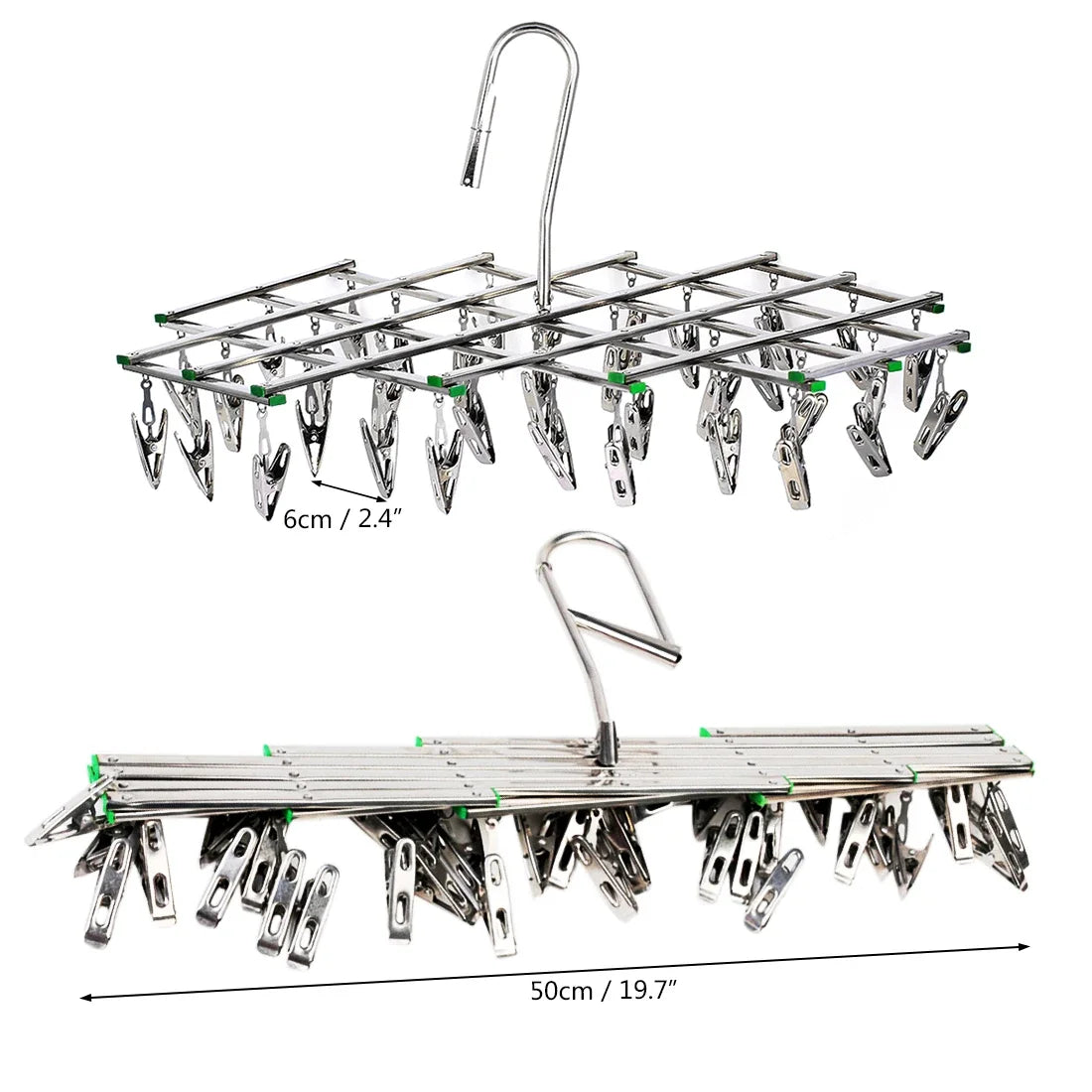 Tendedero plegable con 35  Clips de acero inoxidable, estante de secado para ahorrar espacio.