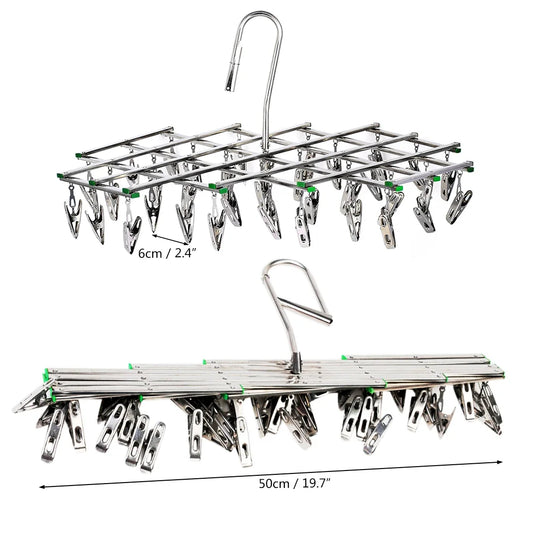Tendedero plegable con 35  Clips de acero inoxidable, estante de secado para ahorrar espacio.